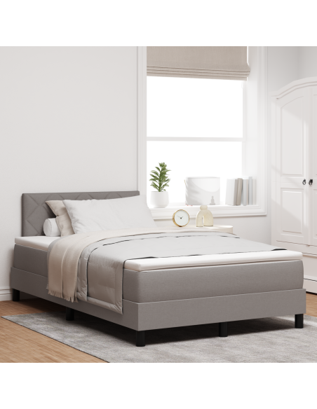 Letto con molle e materasso LED taupe 120x190 cm in tessuto