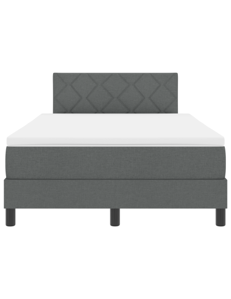 Letto a Molle con Materasso e LED Grigio Scuro 120x200 cm Tessuto