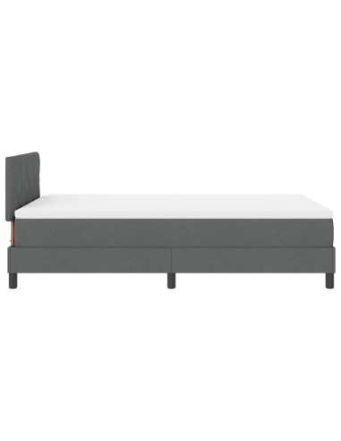 Letto a molle con materasso Grigio scuro 120 x 200 cm Tessuto