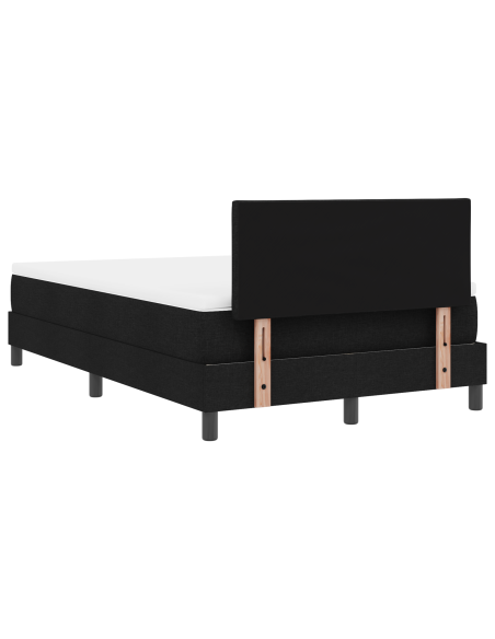 Letto con Rete a Molla con Materasso & Luce LED Nera 120x200 cm Tessuto