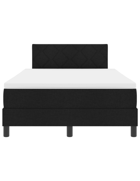 Letto con Rete a Molla con Materasso & Luce LED Nera 120x200 cm Tessuto