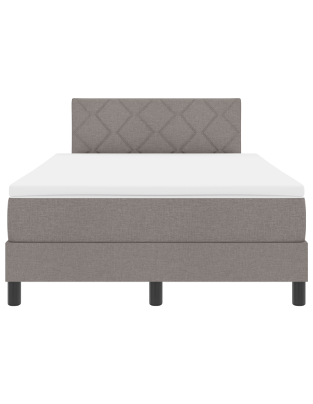 Letto a Molla con Materasso e Luce LED Taupe 120x200 cm Tessuto