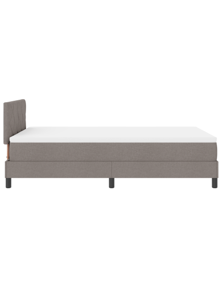 Letto a Molla con Materasso e Luce LED Taupe 120x200 cm Tessuto