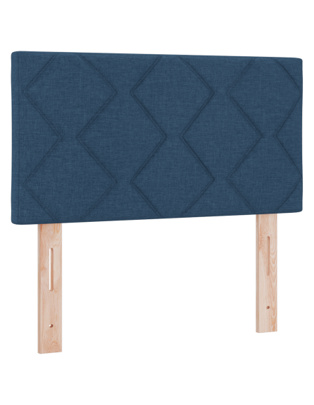 Letto a molle con materasso e luce LED blu 120x200 cm tessuto