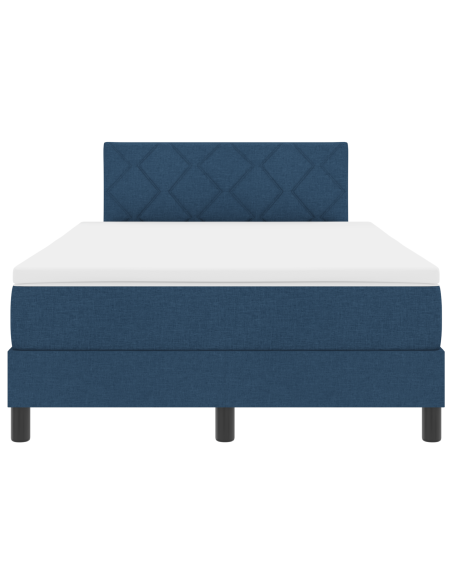 Letto a molle con materasso e luce LED blu 120x200 cm tessuto