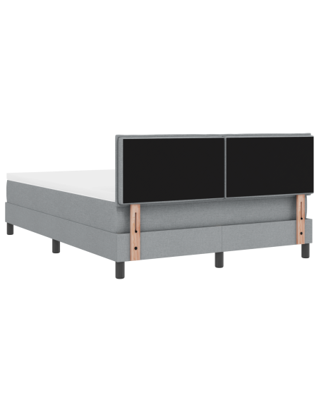 Letto con Rete a Molle e Materasso & LED Grigio Chiaro 140x190 cm Tessuto