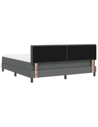 Letto a molle con materasso Grigio scuro 180 x 200 cm Tessuto