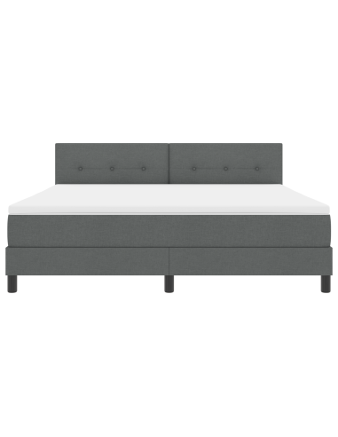 Letto a molle con materasso Grigio scuro 180 x 200 cm Tessuto
