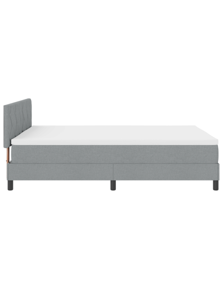 Letto con Rete a Molle e Materasso & LED Grigio Chiaro 140x190 cm Tessuto