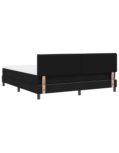 Letto a molle con materasso con led Nero 180 x 200 cm Tessuto 2