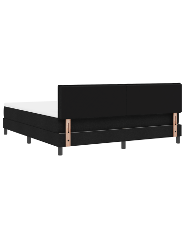 Letto a molle con materasso con led Nero 180 x 200 cm Tessuto