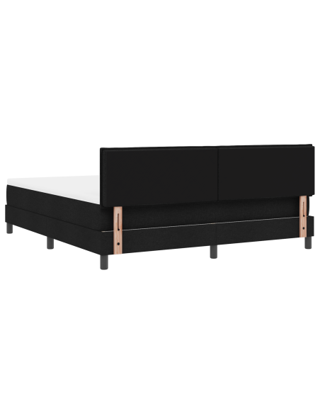 Letto a molle con materasso con led Nero 180 x 200 cm Tessuto