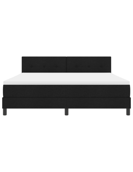 Letto Box Spring con Materasso & LED Nero 180x200 cm Tessuto