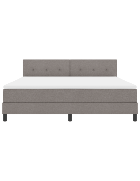 letto box spring con materasso e LED taupe 180x200 cm in tessuto