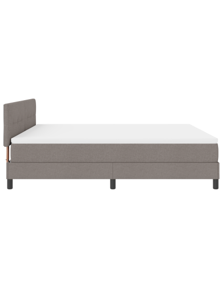letto box spring con materasso e LED taupe 180x200 cm in tessuto