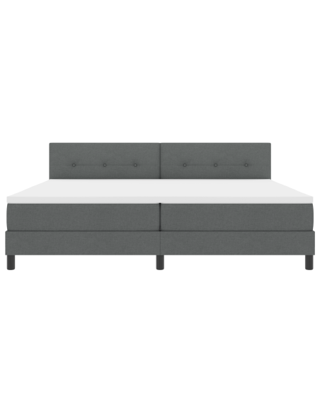 Rete a Molla con Materasso e LED Grigio Scuro 200x200 cm Tessuto