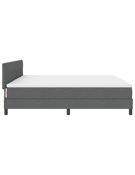 Rete a Molla con Materasso e LED Grigio Scuro 200x200 cm Tessuto