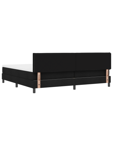 Letto a molle con materasso con led Nero 200 x 200 cm Tessuto