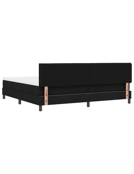 Letto con Rete A Doghe con Materasso & LED Nero 200x200 cm Tessuto