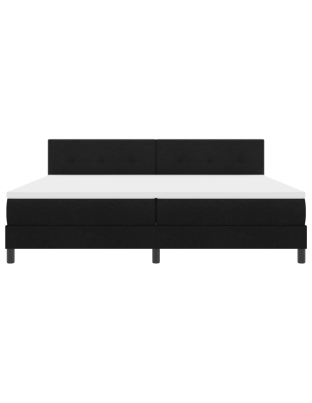 Letto a molle con materasso con led Nero 200 x 200 cm Tessuto