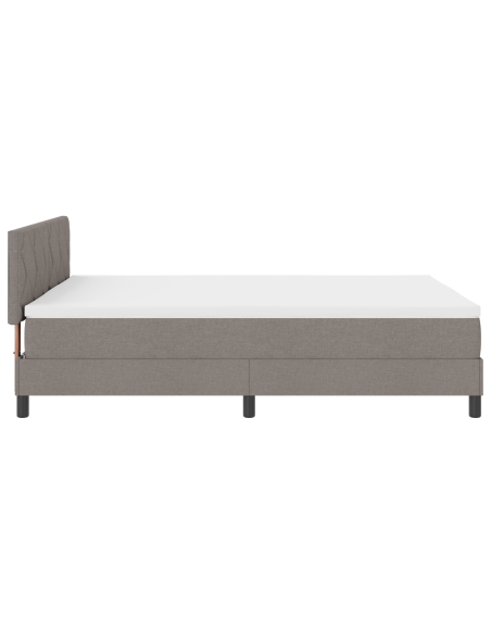 Letto Box Spring con Materasso & LED Taupe 140x190 cm Tessuto