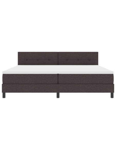 Letto con Rete a Molle con Materasso e LED Marrone Scuro 200x200 cm Tessuto