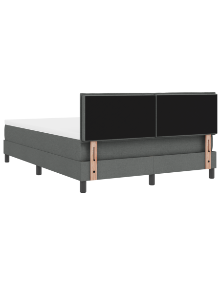 Letto Box Spring con Materasso e LED Grigio Scuro 140x200 cm Tessuto