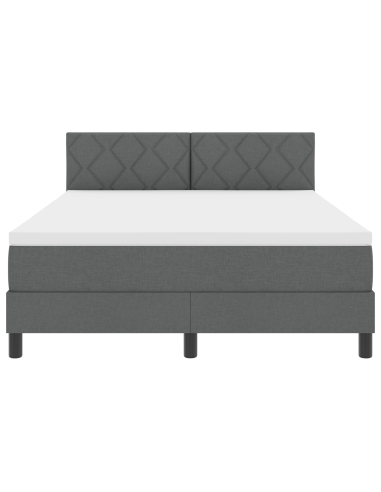 Letto a molle con materasso Grigio scuro 140 x 200 cm Tessuto