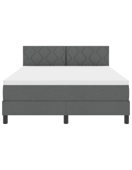 Letto Box Spring con Materasso e LED Grigio Scuro 140x200 cm Tessuto