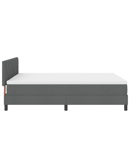 Letto Box Spring con Materasso e LED Grigio Scuro 140x200 cm Tessuto