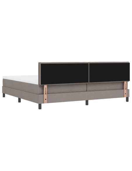 Letto a molle con materasso e LED Taupe 200x200 cm in tessuto