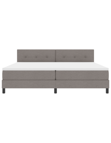 Letto a molle con materasso e LED Taupe 200x200 cm in tessuto
