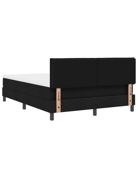 Letto con Box Spring con Materasso & LED Nero 140x200 cm Tessuto