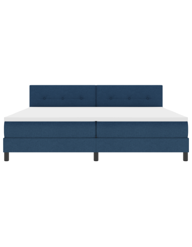 Letto a molle con materasso con led Blu 200 x 200 cm Tessuto