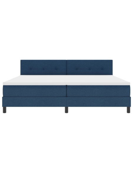 Letto con Box Spring e Materasso & LED Blu 200x200 cm Tessuto