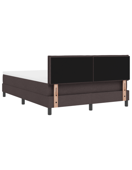 Letto con box spring con materasso e LED grigio scuro 140x200 cm in tessuto