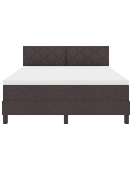 Letto con box spring con materasso e LED grigio scuro 140x200 cm in tessuto