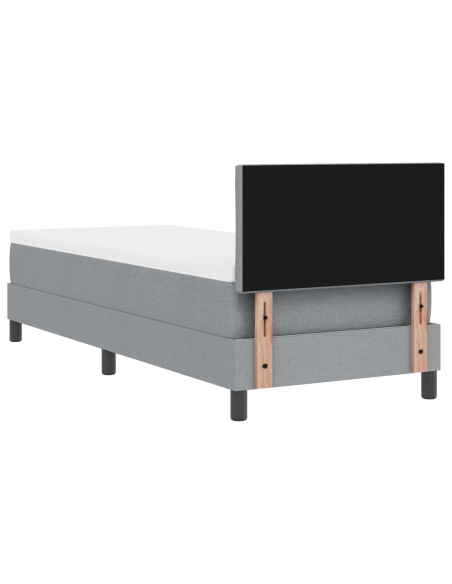 Letto con Rete a Molle e Materasso & LED Grigio Chiaro 80x200 cm Tessuto