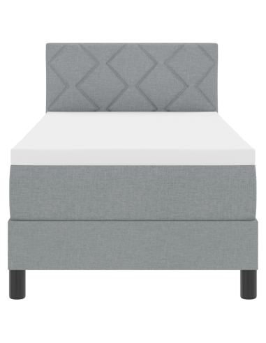 Letto a molle con materasso Grigio chiaro 80 x 200 cm Tessuto
