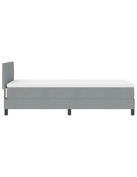 Letto con Rete a Molle e Materasso & LED Grigio Chiaro 80x200 cm Tessuto