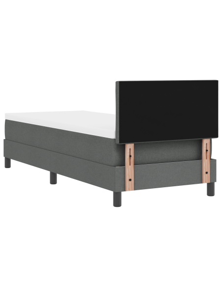 Letto Box Spring con Materasso & LED Grigio Scuro 80x200 cm Tessuto