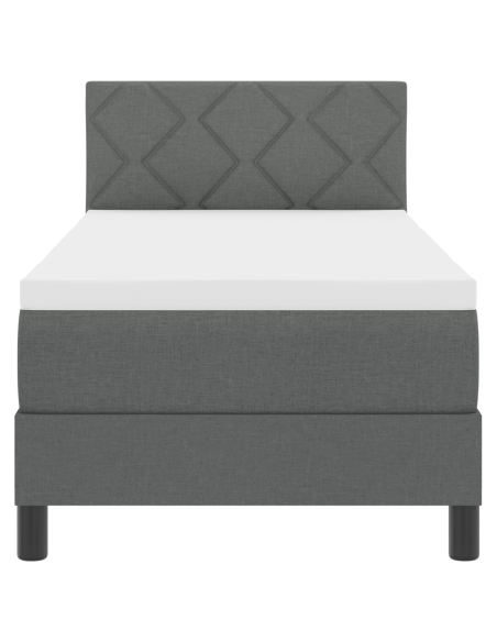 Letto Box Spring con Materasso & LED Grigio Scuro 80x200 cm Tessuto