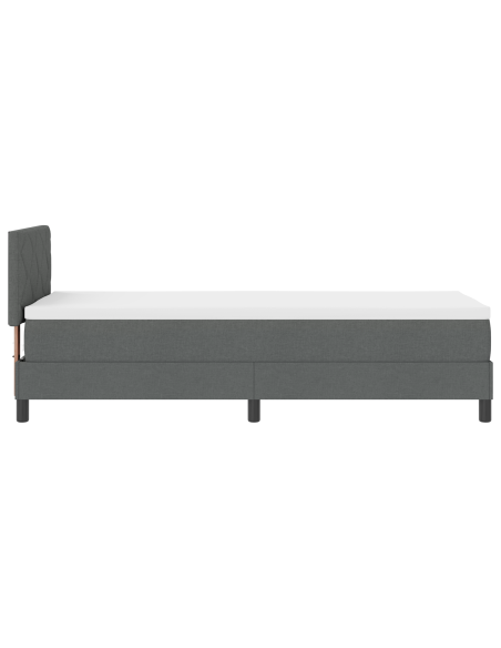 Letto Box Spring con Materasso & LED Grigio Scuro 80x200 cm Tessuto