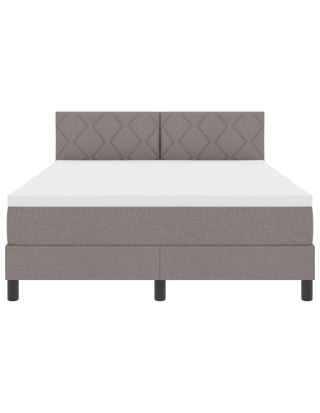 Letto a molle con materasso e luce LED taupe 160x200 cm Tessuto