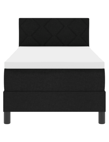 Letto Box Spring con Materasso & LED Nero 80x200 cm Tessuto