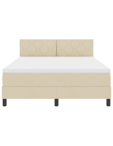 Letto a molle con materasso con led Crema 160 x 200 cm Tessuto