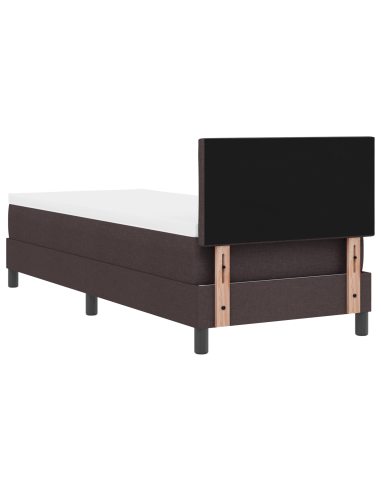 Letto a molle con materasso Marrone Scuro 80 x 200 cm Tessuto