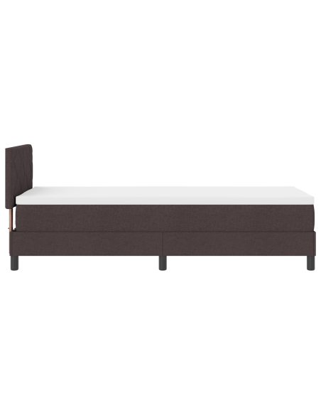 Letto con Box Spring e materasso & LED marrone scuro 80x200 cm Tessuto