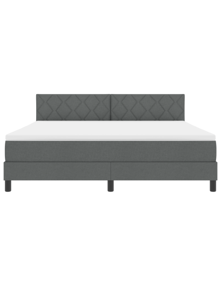 Letto a Molla con Materasso & LED Grigio Scuro 180x200 cm Tessuto