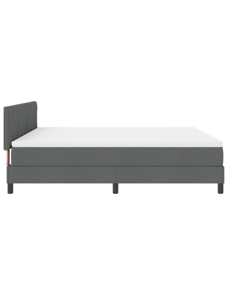 Letto a Molla con Materasso & LED Grigio Scuro 180x200 cm Tessuto